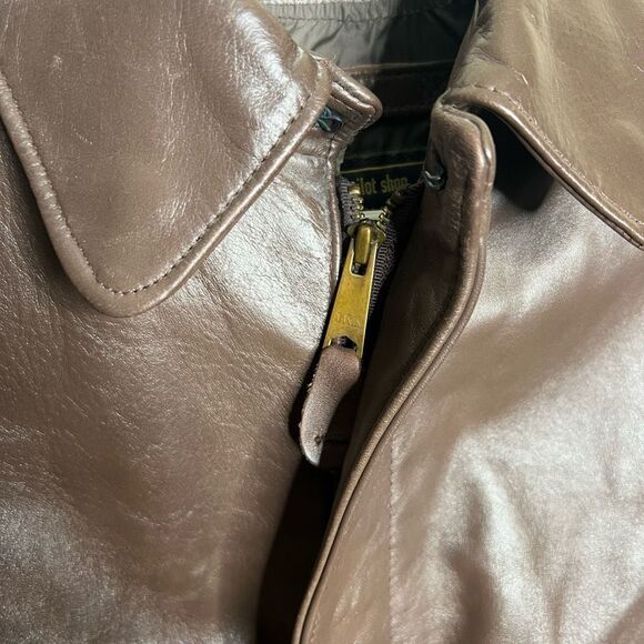 Vintage Sporty’s Pilot Shop A-2 Bomber Jacket Big YKK Zipper Horsehide Made In U - Picture 8 of 10
